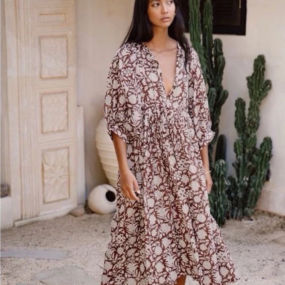 Daughters of India Kyra Wine XL AU 14/16 us 10/13 Floral Maxi Dress - Picture 3 of 4